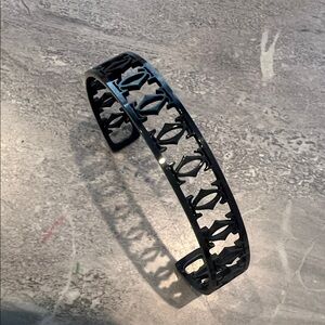 Cartier Black logo Cutout Cuff Bracelet bangle open size